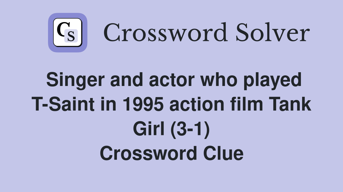 Singer and actor who played TSaint in 1995 action film